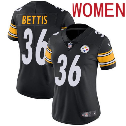 Women Pittsburgh Steelers #36 Jerome Bettis Nike Black Vapor Limited NFL Jersey